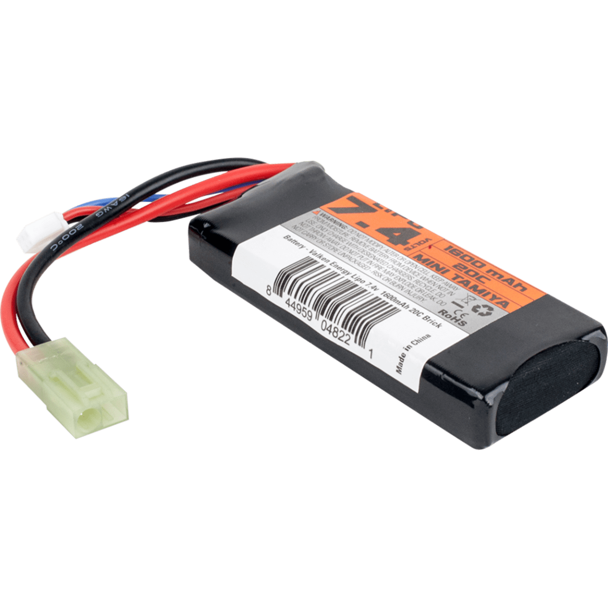 Valken Battery Li-Po 7.4v 1600mAh 30c Mini Brick