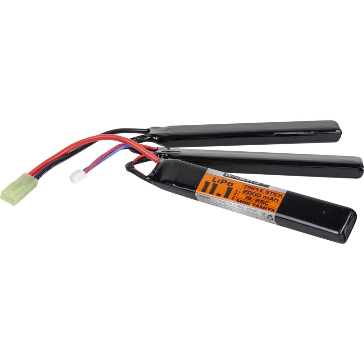 Valken Battery LiPo 11.1V 2000mAh 15/25c Triple Stick Style