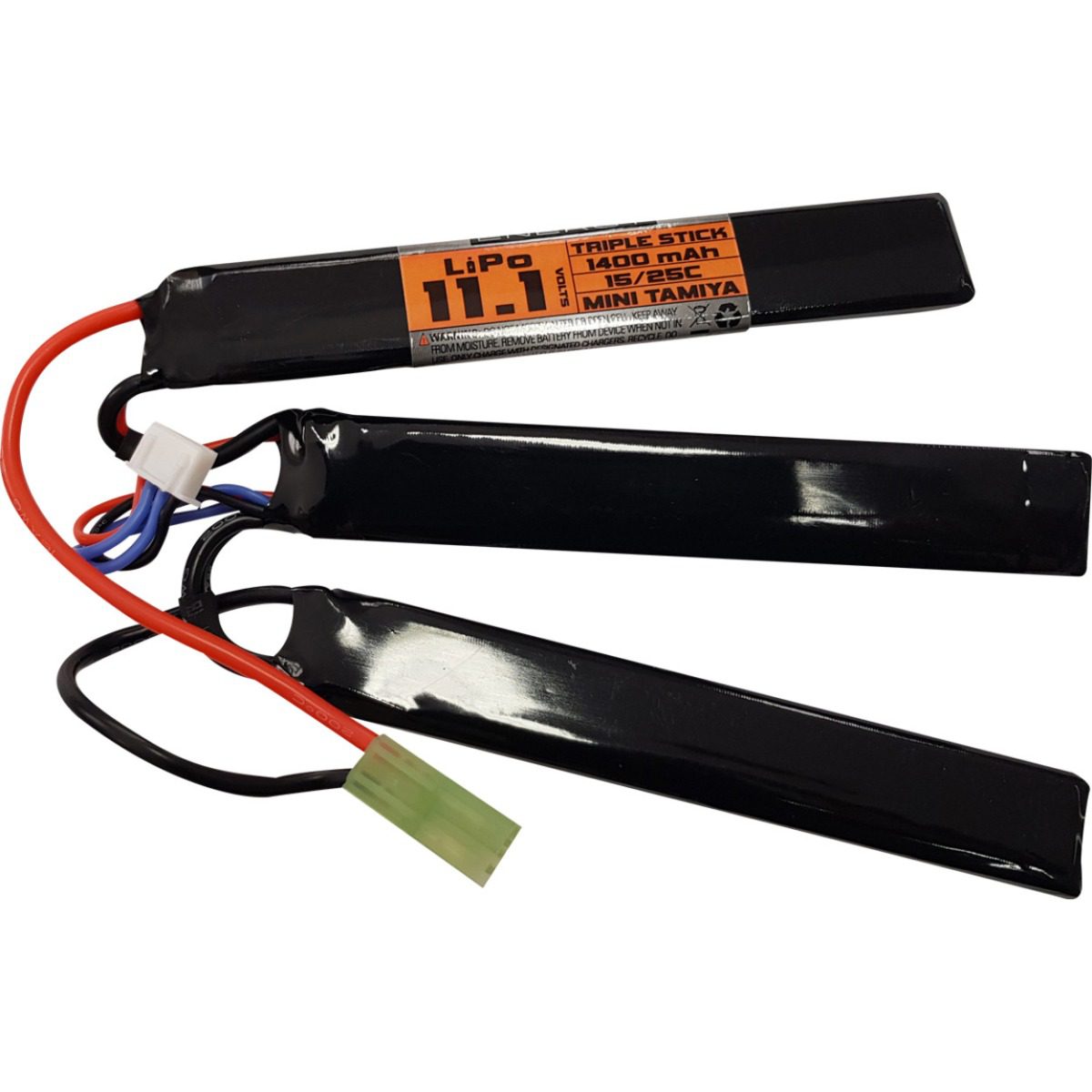 Valken Battery LiPo 11.1V 1400mAh 15/25C Triple Stick